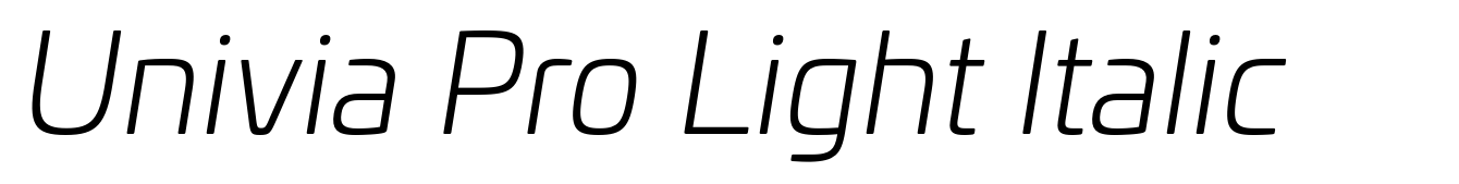 Univia Pro Light Italic